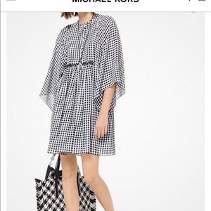 Michael Kors Collection Gingham Flutter Sleeve dress